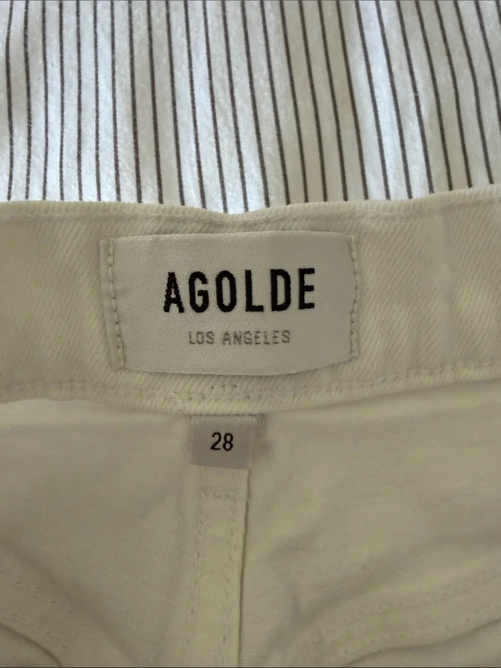 Agolde Riley Off-White High-Rise Crop Jeans